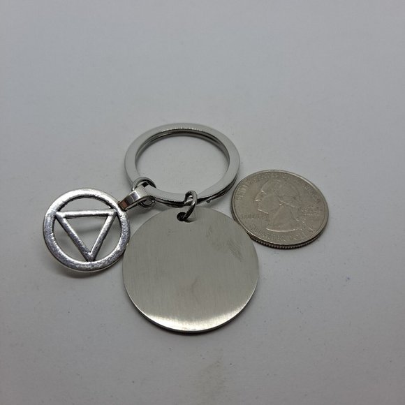 Sobriety Sponsor Guardian Angel Keychain Key Ring Inspirational Gift Silver - Picture 4 of 5